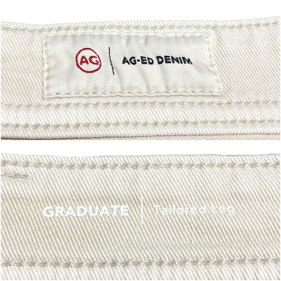 AG JEANS The Graduate Tailored Leg Jeans Ivory Denim Size 32x33 (actual 30.5L) - Picture 7 of 8